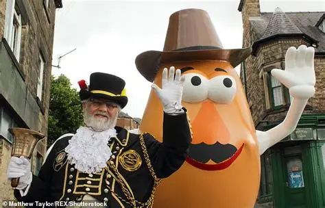 Mr Potato Head with the Belper Town Crier